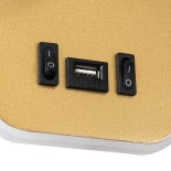 GloboStar® LADY-O 61366 Μοντέρνο Φωτιστικό Τοίχου - Απλίκα Ξενοδοχείου Bed Side LED 10W 1000lm 36° & 360° AC 220-240V - Reading Light & Κρυφός Φωτισμός - Φορτιστής USB 3A - Μ10.5 x Π10 x Υ18.5cm - Φυσικό Λευκό 4500K - Χρυσό Βούρτσας - 3 Χρόνια Εγγύηση