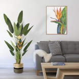 GloboStar® Artificial Garden HYDRA 20205 Διακοσμητικό Πλεκτό Καλάθι - Κασπώ Γλάστρα - Flower Pot  Μπεζ με Μαύρο Π30cm x Υ30cm 