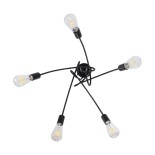 GLOBOSTAR® PAULELI 01127 Μοντέρνο Κρεμαστό Φωτιστικό Οροφής με Ντουί 5 x E27 AC 220-240V IP20 - Μαύρο - Μ76 x Π76 x Υ45cm