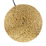 GloboStar® OCEANA 01336 Μοντέρνο Επιτραπέζιο Φωτιστικό Πορτατίφ Μονόφωτο 1 x E27 IP20 Μπεζ Ρατάν με Μπεζ Ξύλο - M20 x Π20 x Υ22cm