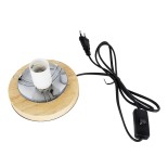 GloboStar® OCEANA 01336 Μοντέρνο Επιτραπέζιο Φωτιστικό Πορτατίφ Μονόφωτο 1 x E27 IP20 Μπεζ Ρατάν με Μπεζ Ξύλο - M20 x Π20 x Υ22cm