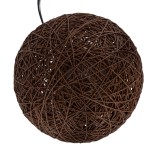 GloboStar® OCEANA 01337 Μοντέρνο Επιτραπέζιο Φωτιστικό Πορτατίφ Μονόφωτο 1 x E27 IP20 Καφέ Ρατάν με Μπεζ Ξύλο - M20 x Π20 x Υ22cm
