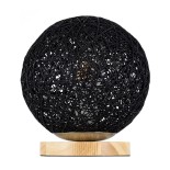 GLOBOSTAR® OCEANA 01338 Boho Επιτραπέζιο Φωτιστικό Πορτατίφ με Ντουί 1 x E27 AC 220-240V IP20 - Μαύρο & Μπεζ - M20 x Π20 x Υ22cm