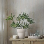 GloboStar® Artificial Garden BROADLEAF LADY PALM 20059 Τεχνητό Διακοσμητικό Φυτό Πλατύφυλλος Φοίνικας Μπαμπού Υ50cm 