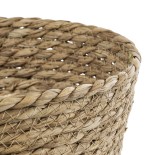 GloboStar® Artificial Garden SIFNOS 20268 Διακοσμητικό Πλεκτό Καλάθι - Κασπώ Γλάστρα - Flower Pot Μπεζ Φ25cm x Υ15cm 