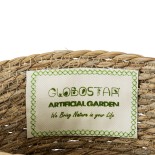 GloboStar® Artificial Garden SIFNOS 20268 Διακοσμητικό Πλεκτό Καλάθι - Κασπώ Γλάστρα - Flower Pot Μπεζ Φ25cm x Υ15cm 