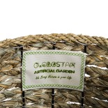GloboStar® Artificial Garden SKOPELOS 20296 Διακοσμητικό Πλεκτό Καλάθι - Κασπώ Γλάστρα - Flower Pot Μπεζ με Καφέ Φ26cm x Υ36cm 