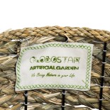 GloboStar® Artificial Garden SKOPELOS 20298 Διακοσμητικό Πλεκτό Καλάθι - Κασπώ Γλάστρα - Flower Pot Μπεζ με Καφέ Φ26cm x Υ55cm 