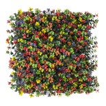 GloboStar® Artificial Garden FICUS GINSENG 20348 Τεχνητό Διακοσμητικό Πάνελ Φυλλωσιάς - Κάθετος Κήπος σύνθεση Πολύχρωμος Φίκος Τζίνσενγκ Μ50 x Π50 x Υ9cm