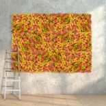 GloboStar® Artificial Garden AUTUMN MAPLE 20349 Τεχνητό Διακοσμητικό Πάνελ Φυλλωσιάς - Κάθετος Κήπος σύνθεση Φθινοπωρινός Σφένδαμος Μ50 x Π50 x Υ10cm 