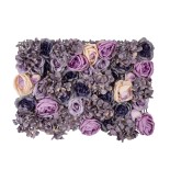 GloboStar® Artificial Garden ROSES STORY 20352 Τεχνητό Διακοσμητικό Πάνελ Λουλουδιών - Κάθετος Κήπος σύνθεση Μωβ & Ροζ Τριαντάφυλλα Μ40 x Π60 x Υ8cm 