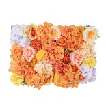 GloboStar® Artificial Garden ROSES STORY 20354 Τεχνητό Διακοσμητικό Πάνελ Λουλουδιών - Κάθετος Κήπος σύνθεση Πορτοκαλί & Ροζ Τριαντάφυλλα Μ40 x Π60 x Υ12cm 