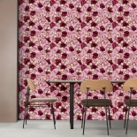 GloboStar® Artificial Garden ROSES STORY 20355 Τεχνητό Διακοσμητικό Πάνελ Λουλουδιών - Κάθετος Κήπος σύνθεση Ροζ & Βυσσινί Τριαντάφυλλα Μ40 x Π60 x Υ8cm 