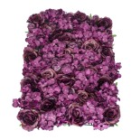 GloboStar® Artificial Garden ROSES STORY 20356 Τεχνητό Διακοσμητικό Πάνελ Λουλουδιών - Κάθετος Κήπος σύνθεση Φουξ & Βυσσινί Τριαντάφυλλα Μ40 x Π60 x Υ10cm 