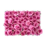 GloboStar® Artificial Garden ROSES STORY 20357 Τεχνητό Διακοσμητικό Πάνελ Λουλουδιών - Κάθετος Κήπος σύνθεση Βυσσινί Τριαντάφυλλα Μ40 x Π60 x Υ15cm 