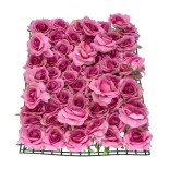 GloboStar® Artificial Garden ROSES STORY 20357 Τεχνητό Διακοσμητικό Πάνελ Λουλουδιών - Κάθετος Κήπος σύνθεση Βυσσινί Τριαντάφυλλα Μ40 x Π60 x Υ15cm 