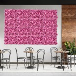 GloboStar® Artificial Garden ROSES STORY 20357 Τεχνητό Διακοσμητικό Πάνελ Λουλουδιών - Κάθετος Κήπος σύνθεση Βυσσινί Τριαντάφυλλα Μ40 x Π60 x Υ15cm 