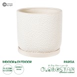 GloboStar® Artificial Garden PARGA 20452 Πήλινο Κεραμικό Κασπώ Γλάστρα - Flower Pot Μπεζ Φ23cm x Υ20.5cm
