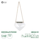 GloboStar® Artificial Garden HERAKLIO 20467 Κρεμαστό Πήλινο Κεραμικό Κασπώ Γλάστρα - Flower Pot Λευκό Μ13.5 x Π15.5 x Υ37cm