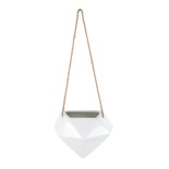 GloboStar® Artificial Garden HERAKLIO 20467 Κρεμαστό Πήλινο Κεραμικό Κασπώ Γλάστρα - Flower Pot Λευκό Μ13.5 x Π15.5 x Υ37cm