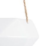 GloboStar® Artificial Garden HERAKLIO 20467 Κρεμαστό Πήλινο Κεραμικό Κασπώ Γλάστρα - Flower Pot Λευκό Μ13.5 x Π15.5 x Υ37cm
