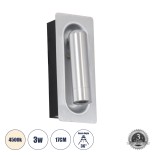 GloboStar® MANHATTAN 61099 Μοντέρνο Χωνευτό Φωτιστικό Τοίχου - Απλίκα Ξενοδοχείου Bed Side LED 3W 405lm 36° AC 220-240V - Reading Light - Μ7 x Π7 x Υ17cm - Φυσικό Λευκό 4500K - Νίκελ Βούρτσας