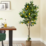 GloboStar® Artificial Garden SIFNOS 20267 Διακοσμητικό Πλεκτό Καλάθι - Κασπώ Γλάστρα - Flower Pot Μπεζ Φ22cm x Υ15cm 