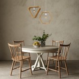 GloboStar® ELISE 01430 Μοντέρνο Κρεμαστό Φωτιστικό Γεωμετρικό Σχήμα Μονόφωτο 1 x E27 IP20 Μπεζ Ξύλο - Μ29 x Π8 x Υ28cm