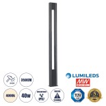 GloboStar® MERIDA 61514 Urban Light Φωτιστικό Πάρκου - Πλατείας - Κήπου Ύψους 3.5 μέτρων LED 40W 5440lm 60° AC100-240VAC IP67 IK09 - Μ32 x Π13 x Υ350cm - Anthracite Grey - Φυσικό Λευκό 4000K - LUMILEDS - MEAN WELL DRIVER - 5 Years Warranty