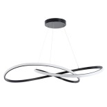 GloboStar® DEXTER 60917 Κρεμαστό Φωτιστικό Οροφής Design LED CCT 120W 13440lm 300° AC 220-240V - Εναλλαγή Φωτισμού μέσω Τηλεχειριστηρίου All In One Ψυχρό 6000k+Φυσικό 4500k+Θερμό 2700k Dimmable Φ103cm - Μαύρο - 3 Years Warranty