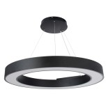 GLOBOSTAR® RA 61196 Μοντέρνο Κρεμαστό Φωτιστικό Οροφής LED 75W 8250lm 120° AC 220-240V IP20 Ρυθμιζόμενο Λευκό CCT με Χειριστήριο από 2700K έως 6000K Dimmable - Lumileds SMD Chip - Μαύρο Ματ - Μ80 x Π80 x Υ8cm - 3 Χρόνια Εγγύηση