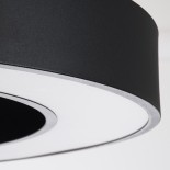 GLOBOSTAR® RA 61196 Μοντέρνο Κρεμαστό Φωτιστικό Οροφής LED 75W 8250lm 120° AC 220-240V IP20 Ρυθμιζόμενο Λευκό CCT με Χειριστήριο από 2700K έως 6000K Dimmable - Lumileds SMD Chip - Μαύρο Ματ - Μ80 x Π80 x Υ8cm - 3 Χρόνια Εγγύηση