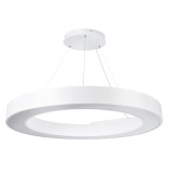 GLOBOSTAR® RA 61197 Μοντέρνο Κρεμαστό Φωτιστικό Οροφής LED 75W 8250lm 120° AC 220-240V IP20 Ρυθμιζόμενο Λευκό CCT με Χειριστήριο από 2700K έως 6000K Dimmable - Lumileds SMD Chip - Λευκό Ματ - Μ80 x Π80 x Υ8cm - 3 Χρόνια Εγγύηση
