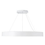 GLOBOSTAR® RA 61197 Μοντέρνο Κρεμαστό Φωτιστικό Οροφής LED 75W 8250lm 120° AC 220-240V IP20 Ρυθμιζόμενο Λευκό CCT με Χειριστήριο από 2700K έως 6000K Dimmable - Lumileds SMD Chip - Λευκό Ματ - Μ80 x Π80 x Υ8cm - 3 Χρόνια Εγγύηση