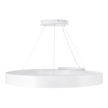 GLOBOSTAR® RA 61197 Μοντέρνο Κρεμαστό Φωτιστικό Οροφής LED 75W 8250lm 120° AC 220-240V IP20 Ρυθμιζόμενο Λευκό CCT με Χειριστήριο από 2700K έως 6000K Dimmable - Lumileds SMD Chip - Λευκό Ματ - Μ80 x Π80 x Υ8cm - 3 Χρόνια Εγγύηση