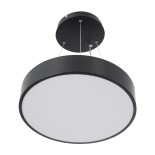 GloboStar® BURTON 61200-P Κρεμαστή Πλαφονιέρα Οροφής LED CCT 67W 7370lm 120° AC 220-240V - Εναλλαγή Φωτισμού μέσω Τηλεχειριστηρίου All In One Ψυχρό 6000k+Φυσικό 4500k+Θερμό 2700k Dimmable Φ40cm - Μαύρο - 3 Years Warranty