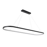 GLOBOSTAR® BOLIVAR 61271 Μοντέρνο Κρεμαστό Φωτιστικό Οροφής LED 54W 5400lm 360° AC 220-240V IP20 Ρυθμιζόμενο Λευκό CCT με Χειριστήριο από 2700K έως 6000K Dimmable - Lumileds SMD Chip - Μαύρο Ματ - Μ120 x Π30 x Υ2cm - 3 Χρόνια Εγγύηση