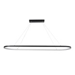 GLOBOSTAR® BOLIVAR 61271 Μοντέρνο Κρεμαστό Φωτιστικό Οροφής LED 54W 5400lm 360° AC 220-240V IP20 Ρυθμιζόμενο Λευκό CCT με Χειριστήριο από 2700K έως 6000K Dimmable - Lumileds SMD Chip - Μαύρο Ματ - Μ120 x Π30 x Υ2cm - 3 Χρόνια Εγγύηση