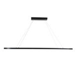GLOBOSTAR® BOLIVAR 61271 Μοντέρνο Κρεμαστό Φωτιστικό Οροφής LED 54W 5400lm 360° AC 220-240V IP20 Ρυθμιζόμενο Λευκό CCT με Χειριστήριο από 2700K έως 6000K Dimmable - Lumileds SMD Chip - Μαύρο Ματ - Μ120 x Π30 x Υ2cm - 3 Χρόνια Εγγύηση