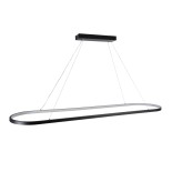 GLOBOSTAR® BOLIVAR 61271 Μοντέρνο Κρεμαστό Φωτιστικό Οροφής LED 54W 5400lm 360° AC 220-240V IP20 Ρυθμιζόμενο Λευκό CCT με Χειριστήριο από 2700K έως 6000K Dimmable - Lumileds SMD Chip - Μαύρο Ματ - Μ120 x Π30 x Υ2cm - 3 Χρόνια Εγγύηση