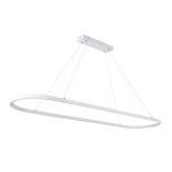 GLOBOSTAR® BOLIVAR 61272 Μοντέρνο Κρεμαστό Φωτιστικό Οροφής LED 54W 5400lm 360° AC 220-240V IP20 Ρυθμιζόμενο Λευκό CCT με Χειριστήριο από 2700K έως 6000K Dimmable - Lumileds SMD Chip - Λευκό Ματ - Μ120 x Π30 x Υ2cm - 3 Χρόνια Εγγύηση