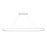 GLOBOSTAR® BOLIVAR 61272 Μοντέρνο Κρεμαστό Φωτιστικό Οροφής LED 54W 5400lm 360° AC 220-240V IP20 Ρυθμιζόμενο Λευκό CCT με Χειριστήριο από 2700K έως 6000K Dimmable - Lumileds SMD Chip - Λευκό Ματ - Μ120 x Π30 x Υ2cm - 3 Χρόνια Εγγύηση