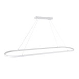 GLOBOSTAR® BOLIVAR 61272 Μοντέρνο Κρεμαστό Φωτιστικό Οροφής LED 54W 5400lm 360° AC 220-240V IP20 Ρυθμιζόμενο Λευκό CCT με Χειριστήριο από 2700K έως 6000K Dimmable - Lumileds SMD Chip - Λευκό Ματ - Μ120 x Π30 x Υ2cm - 3 Χρόνια Εγγύηση