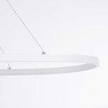 GLOBOSTAR® BOLIVAR 61272 Μοντέρνο Κρεμαστό Φωτιστικό Οροφής LED 54W 5400lm 360° AC 220-240V IP20 Ρυθμιζόμενο Λευκό CCT με Χειριστήριο από 2700K έως 6000K Dimmable - Lumileds SMD Chip - Λευκό Ματ - Μ120 x Π30 x Υ2cm - 3 Χρόνια Εγγύηση