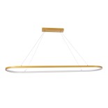 GLOBOSTAR® BOLIVAR 61274 Μοντέρνο Κρεμαστό Φωτιστικό Οροφής LED 54W 5400lm 360° AC 220-240V IP20 Ρυθμιζόμενο Λευκό CCT με Χειριστήριο από 2700K έως 6000K Dimmable - Lumileds SMD Chip - Χρυσό Βούρτσας - Μ120 x Π30 x Υ2cm - 3 Χρόνια Εγγύηση