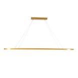 GLOBOSTAR® BOLIVAR 61274 Μοντέρνο Κρεμαστό Φωτιστικό Οροφής LED 54W 5400lm 360° AC 220-240V IP20 Ρυθμιζόμενο Λευκό CCT με Χειριστήριο από 2700K έως 6000K Dimmable - Lumileds SMD Chip - Χρυσό Βούρτσας - Μ120 x Π30 x Υ2cm - 3 Χρόνια Εγγύηση
