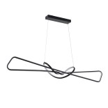 GLOBOSTAR® DOLORES 61279 Μοντέρνο Κρεμαστό Φωτιστικό Οροφής LED 105W 11760lm 300° AC 220-240V IP20 Ρυθμιζόμενο Λευκό CCT με Χειριστήριο από 2700K έως 6000K Dimmable - Lumileds SMD Chip - Μαύρο Ματ - Μ110 x Π17 x Υ17.5cm - 3 Χρόνια Εγγύηση