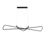 GLOBOSTAR® DOLORES 61279 Μοντέρνο Κρεμαστό Φωτιστικό Οροφής LED 105W 11760lm 300° AC 220-240V IP20 Ρυθμιζόμενο Λευκό CCT με Χειριστήριο από 2700K έως 6000K Dimmable - Lumileds SMD Chip - Μαύρο Ματ - Μ110 x Π17 x Υ17.5cm - 3 Χρόνια Εγγύηση