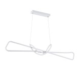 GloboStar® DOLORES 61280 Κρεμαστό Φωτιστικό Οροφής Design LED CCT 105W 11760lm 300° AC 220-240V - Εναλλαγή Φωτισμού μέσω Τηλεχειριστηρίου All In One Ψυχρό 6000k+Φυσικό 4500k+Θερμό 2700k Dimmable Μ110 x Π17 x Υ17.5cm - Λευκό - 3 Years Warranty