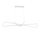 GloboStar® DOLORES 61280 Κρεμαστό Φωτιστικό Οροφής Design LED CCT 105W 11760lm 300° AC 220-240V - Εναλλαγή Φωτισμού μέσω Τηλεχειριστηρίου All In One Ψυχρό 6000k+Φυσικό 4500k+Θερμό 2700k Dimmable Μ110 x Π17 x Υ17.5cm - Λευκό - 3 Years Warranty